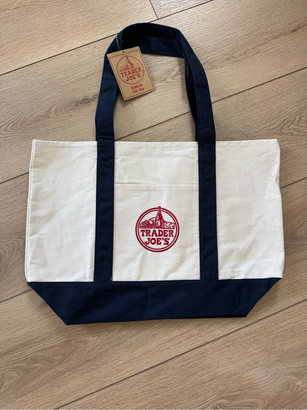 Trader Joe's Large Reusable Cotton Tote Bag (Navy)